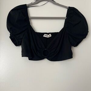 Elodie Black Puff Sleeve Blouse